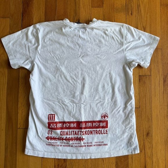 ADIDAS X ALEXANDER WANG WANG AW GRAPHIC TEE CORE WHITE/BORANGE size MEDIUM - Picture 3 of 5